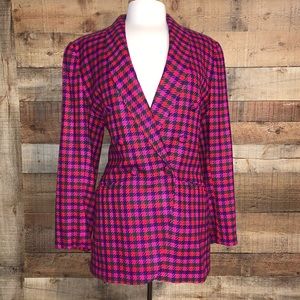 Evan Picone | Vintage Plaid Double Breasted Blazer